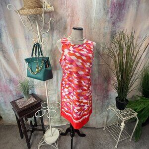 📌Vince Camuto Beautiful Geometric Pattern Sleeveless Shift Dress